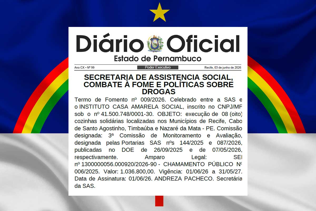 Termo de Fomento prevê oito cozinhas solidárias em Pernambuco